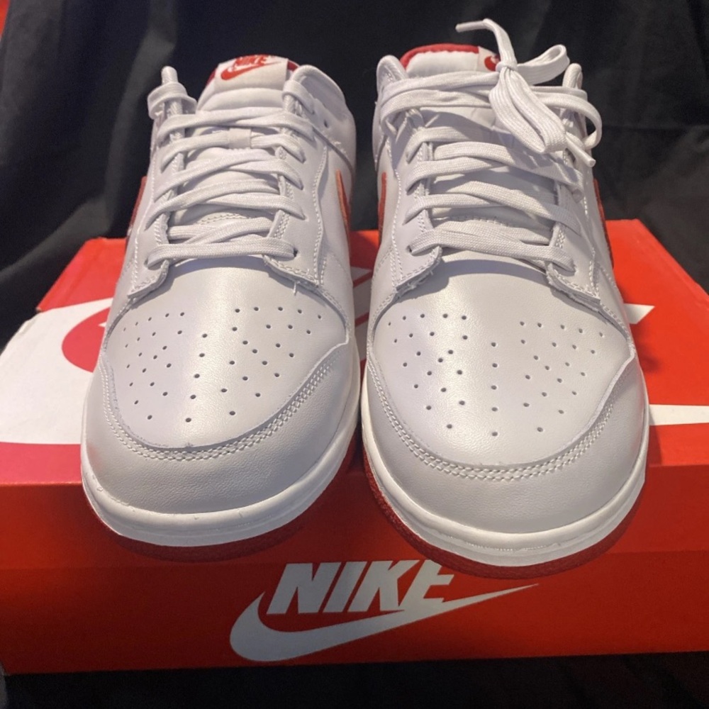 Size 13 - Nike Dunk Low Vast Grey Varsity Red - Picture 7 of 15